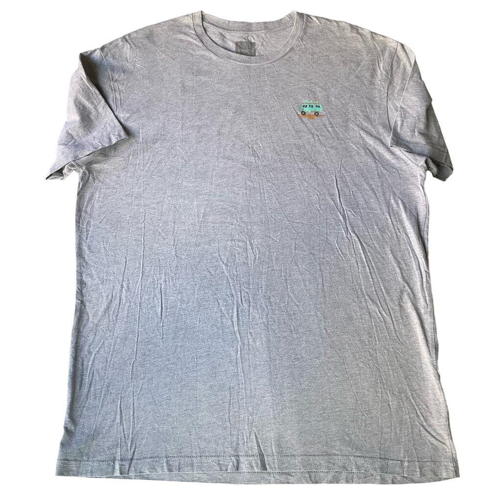 All Good Men’s Short Sleeve Screw Neck T-shirt size XL, Solid Gray, Made In USA